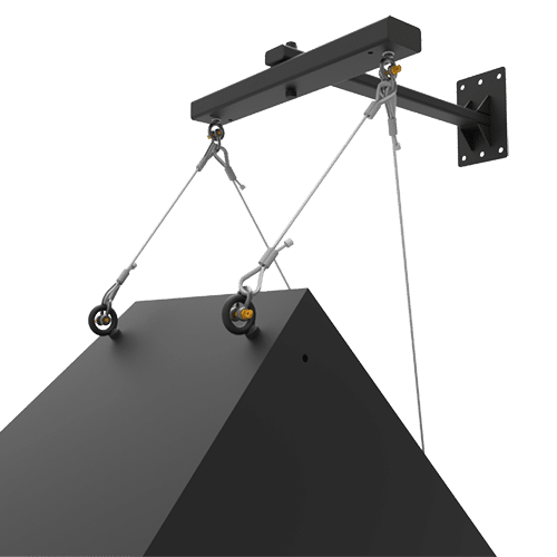 SAS-100-WM STEERABLES 20" WALL MOUNT, INDOOR, 100LB  BLACK / SUSPENDS & AIMS (PAN) SPEAKERS FROM WALLS